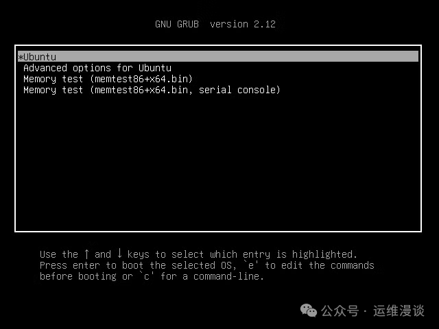 GNU GRUB 引导菜单界面