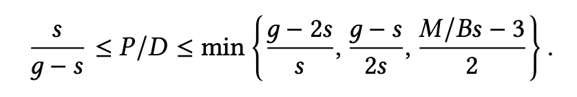 数学公式:双路径调度中P/D比例的约束不等式