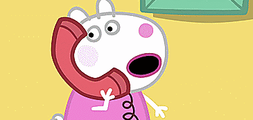 小猪佩奇打电话表情包：你更新了 小姐姐