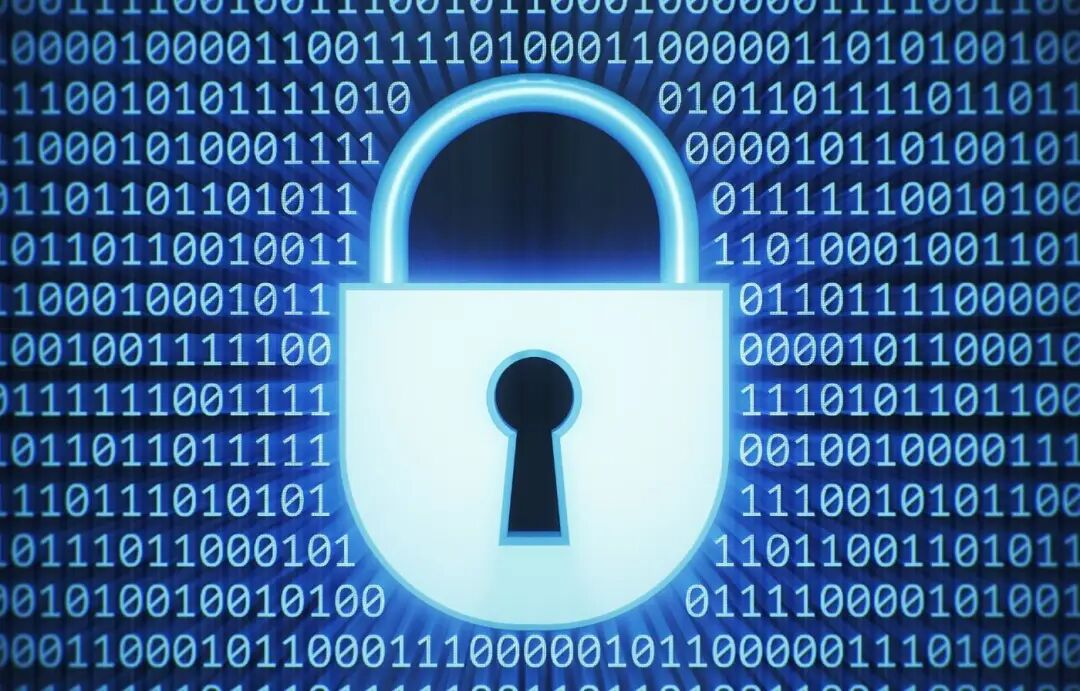 象征加密与安全的二进制码与锁图标