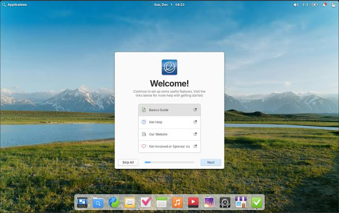 elementary OS 欢迎设置向导界面
