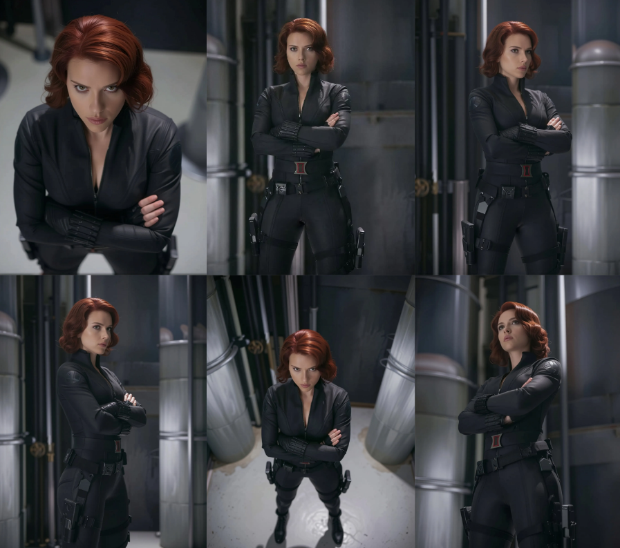 黑寡妇角色多角度姿态拼图