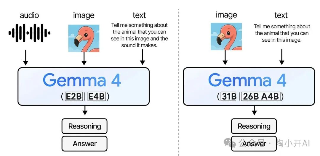 Gemma 4模型多模态输入配置对比图