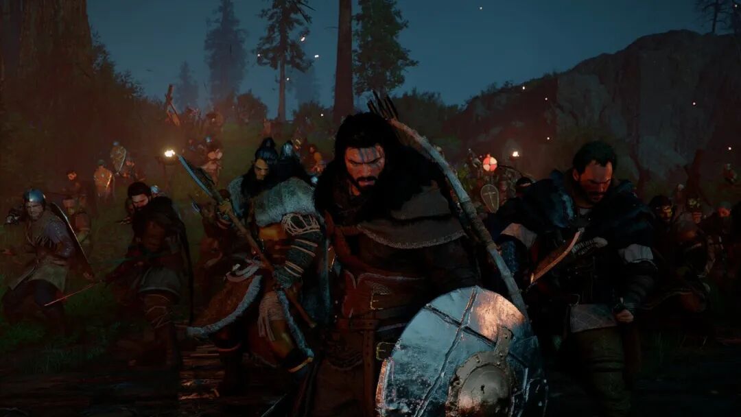 夜晚森林激战场景