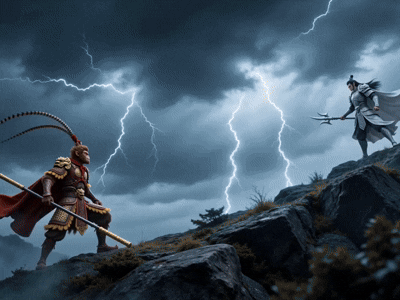 用Sora Dance 2.0生成的孙悟空对战场景