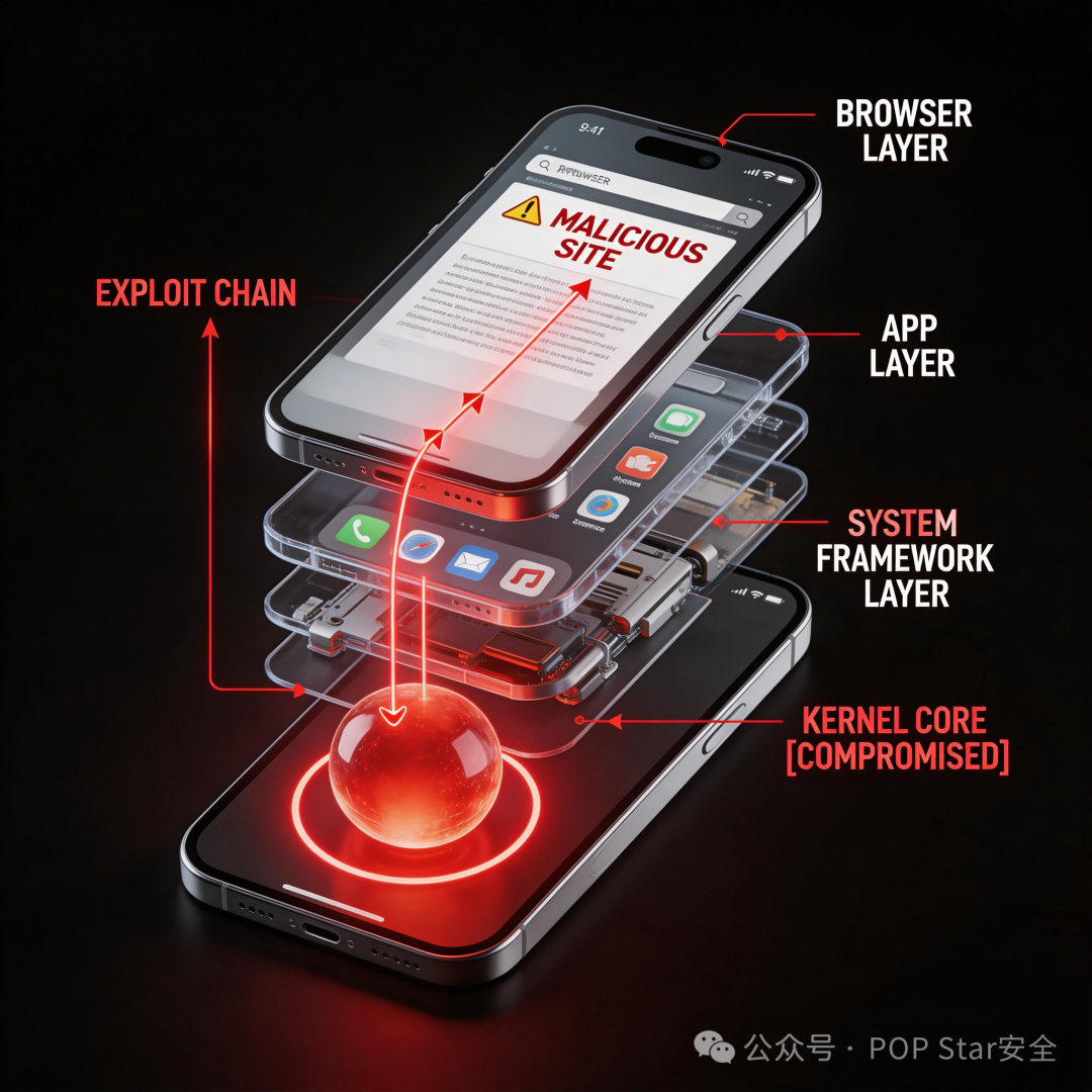 iOS多层架构攻击示意图