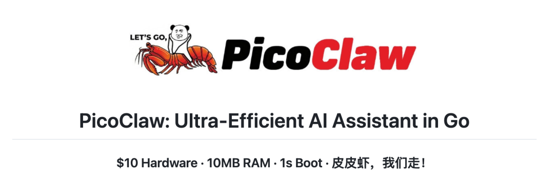 PicoClaw项目宣传图:超高效Go语言AI助手