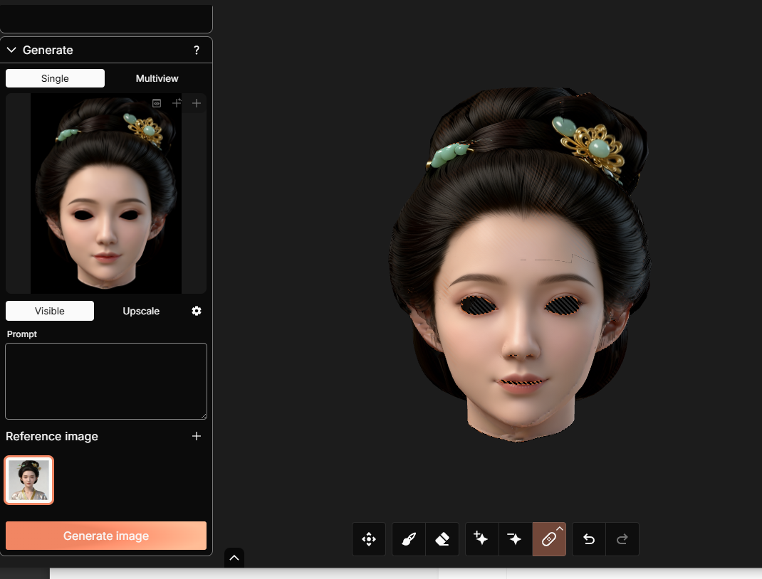 使用modddif工具为新模型生成贴图的界面