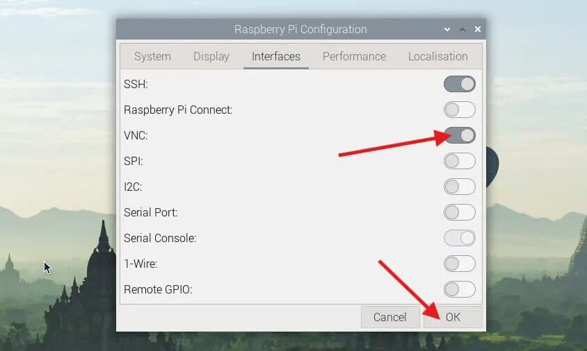 enable vnc using raspberry pi configuration in raspberry pi os