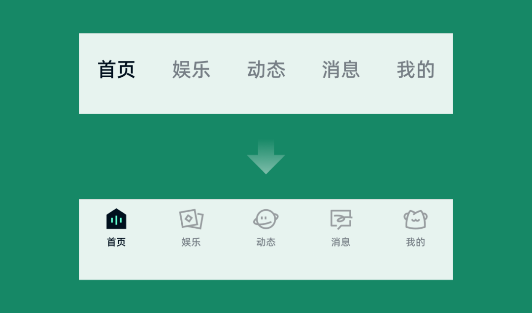 底部导航栏图标化设计对比