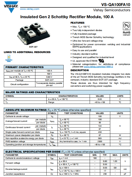 VS-QA100FA10产品规格书