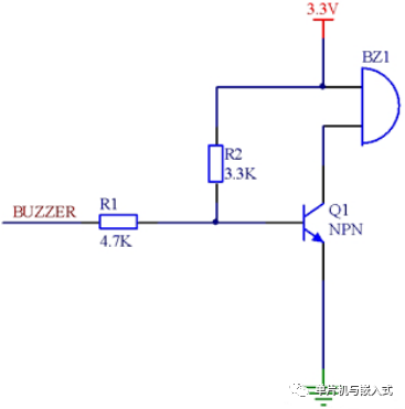 蜂鸣器驱动错误电路图二:上拉电阻导致无法可靠关断