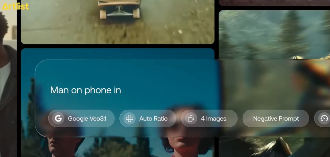 Google Veo等AI视频生成工具界面截图