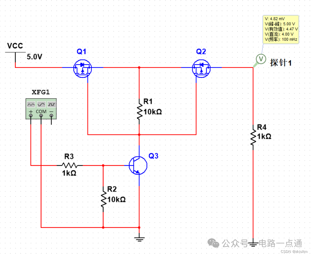 背靠背PMOS电路关断状态仿真