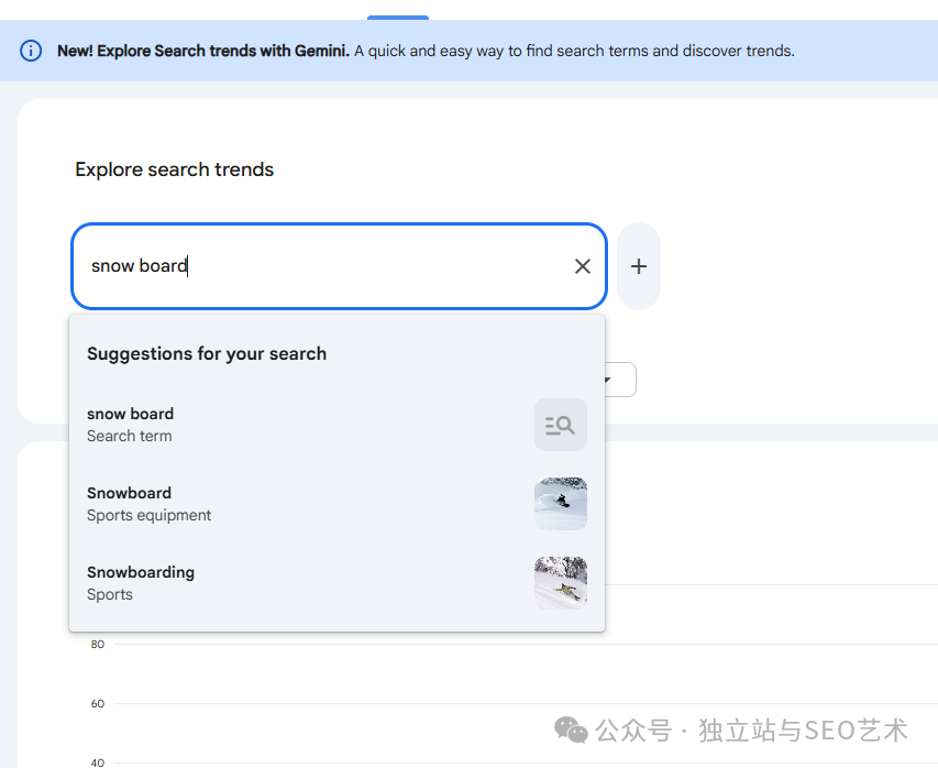 Gemini AI搜索建议示例