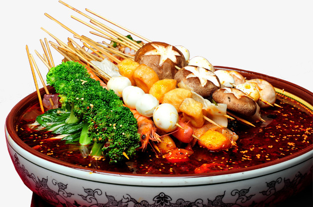 一碗丰盛的川味麻辣烫