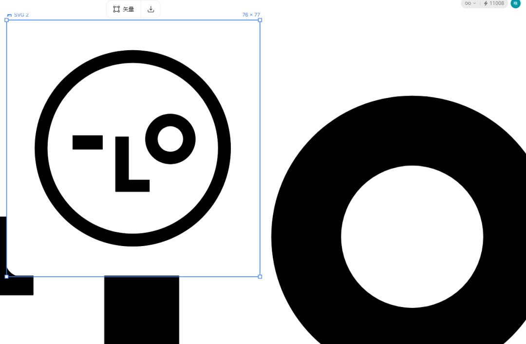 矢量图标与放大细节对比