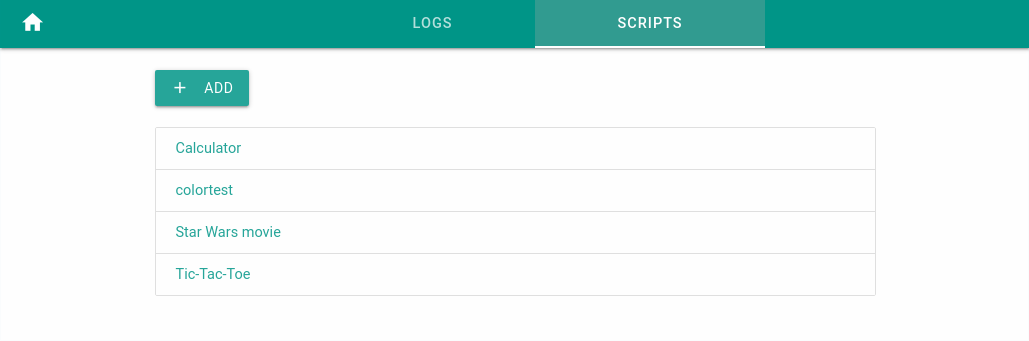 Script-Server脚本列表页面