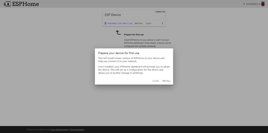 ESPHome设备首次使用配置弹窗
