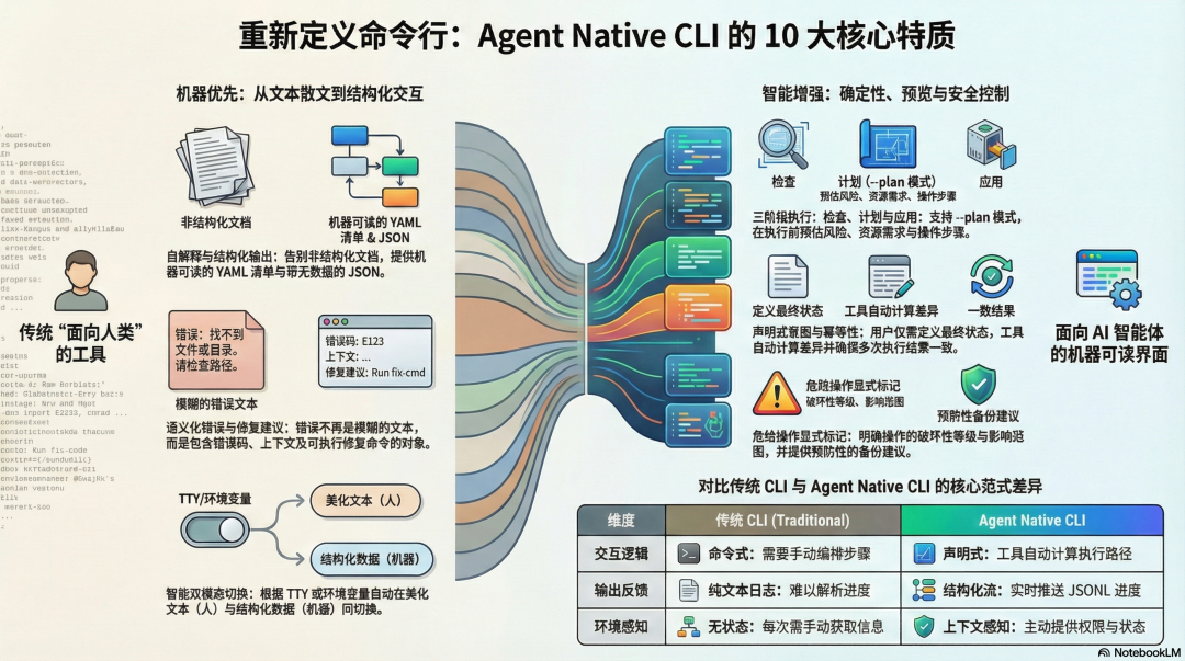 Agent Native CLI核心特质介绍图