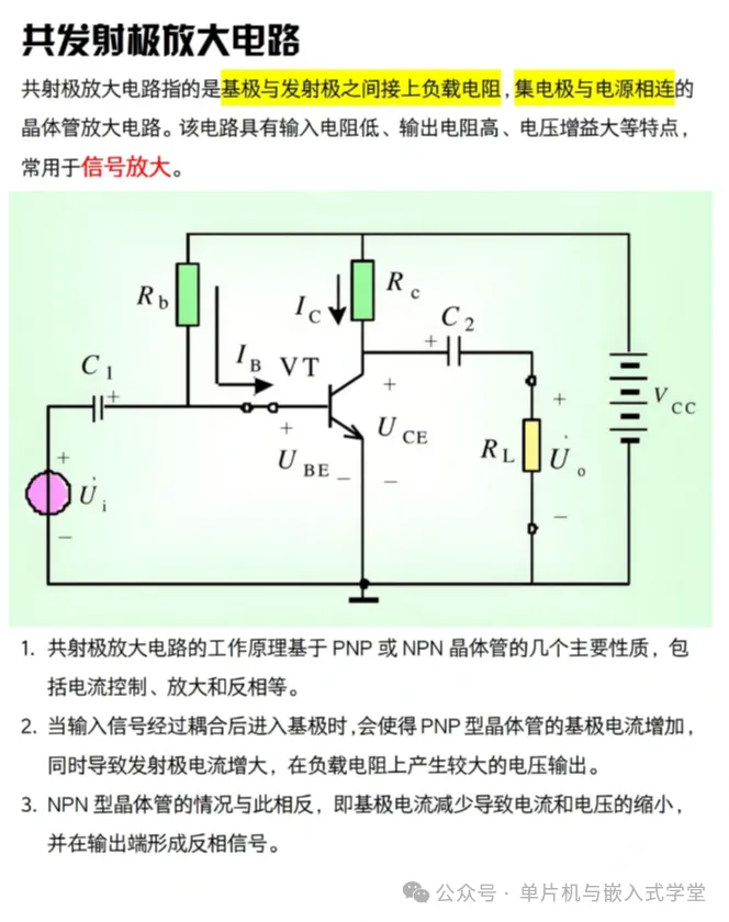 共发射极放大电路原理图