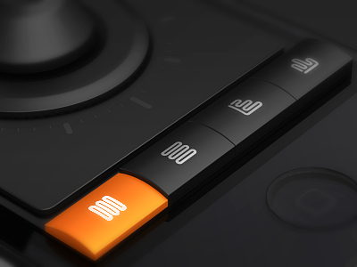 黑色设备上的橙色醒目功能按键