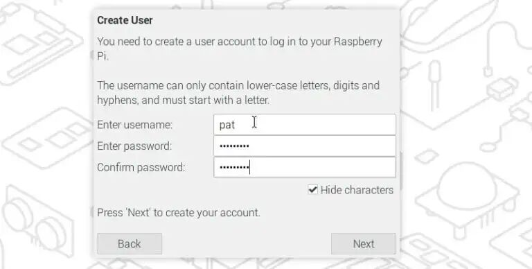 创建新用户账户界面