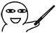 简笔画表情，手持指挥棒