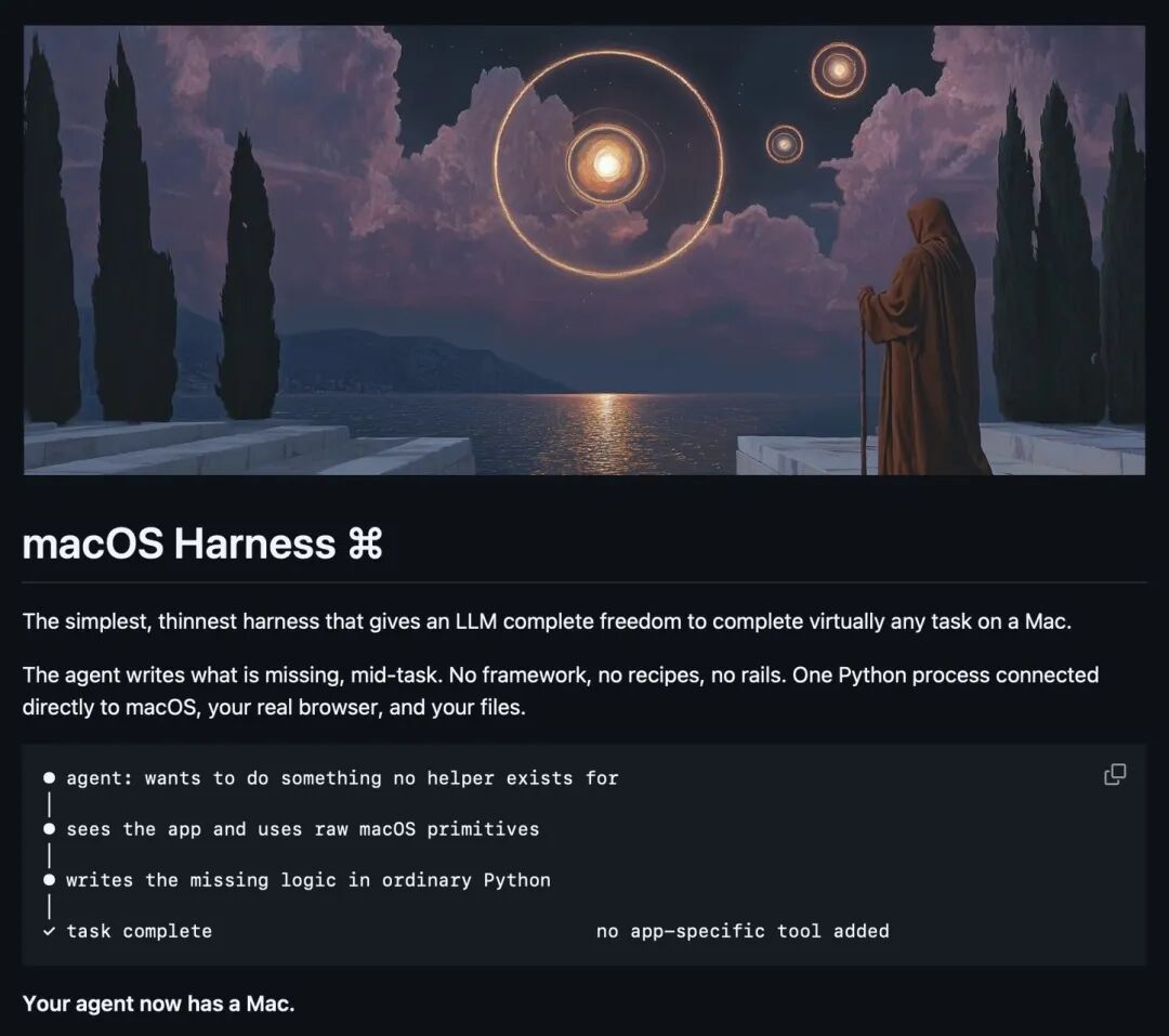 macOS Harness 项目封面插画