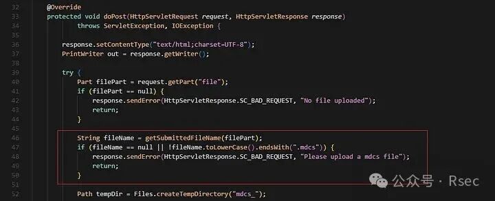 Java Servlet 文件上传与扩展名校验代码
