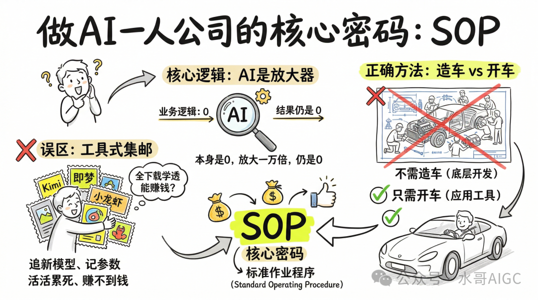阐述SOP是AI应用核心密码的插画