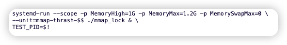 用于测试memcg内存过载的systemd-run命令