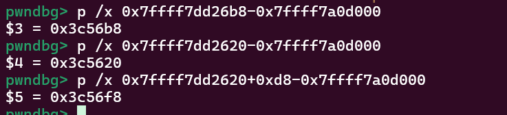 计算vtable、fake_vtable及目标地址的偏移