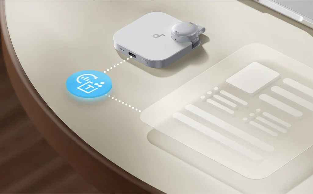 飞书与安克创新合作的“录音豆”设备