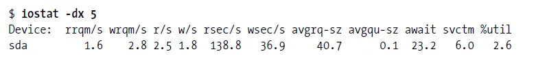 iostat命令输出示例