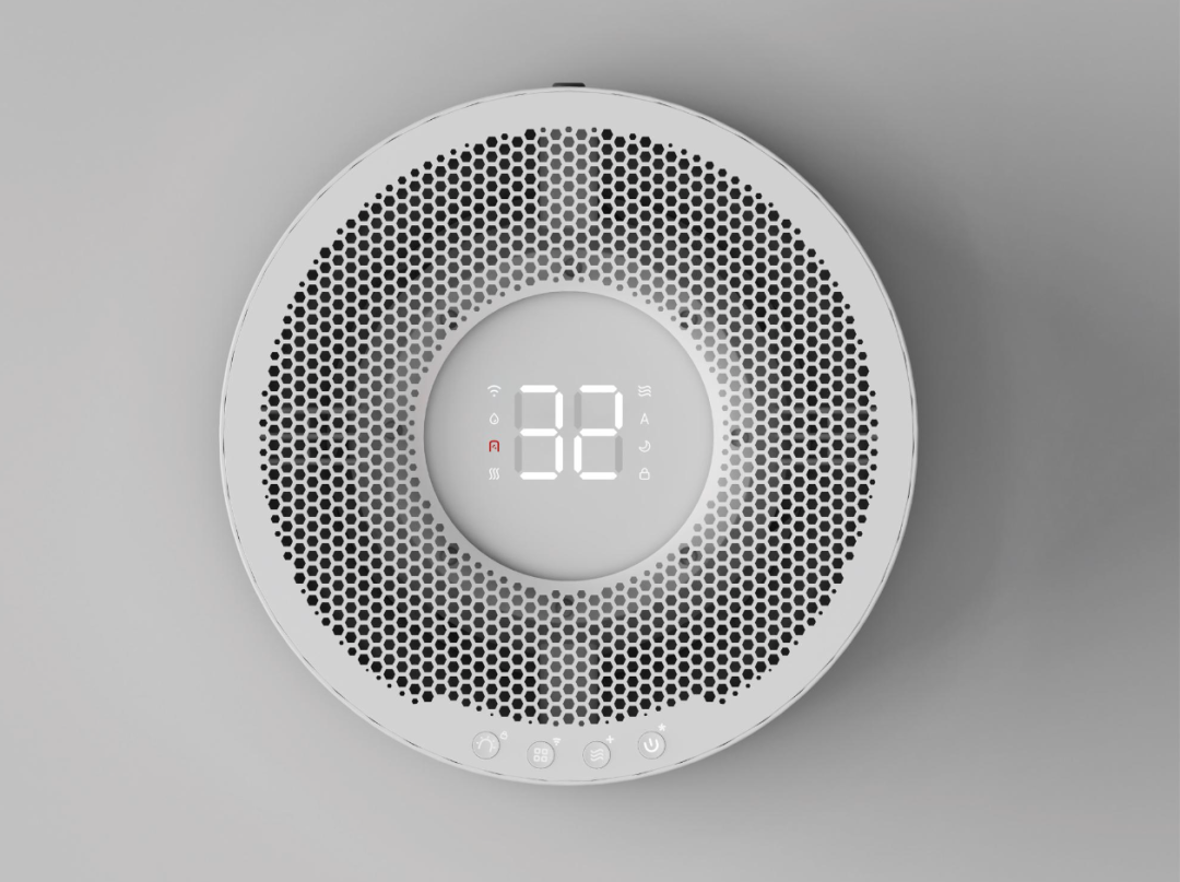 无雾纯加湿器圆形显示屏界面特写