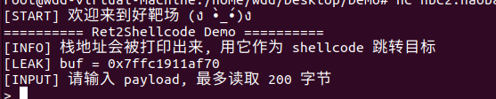 远程连接靶场:泄露栈地址
