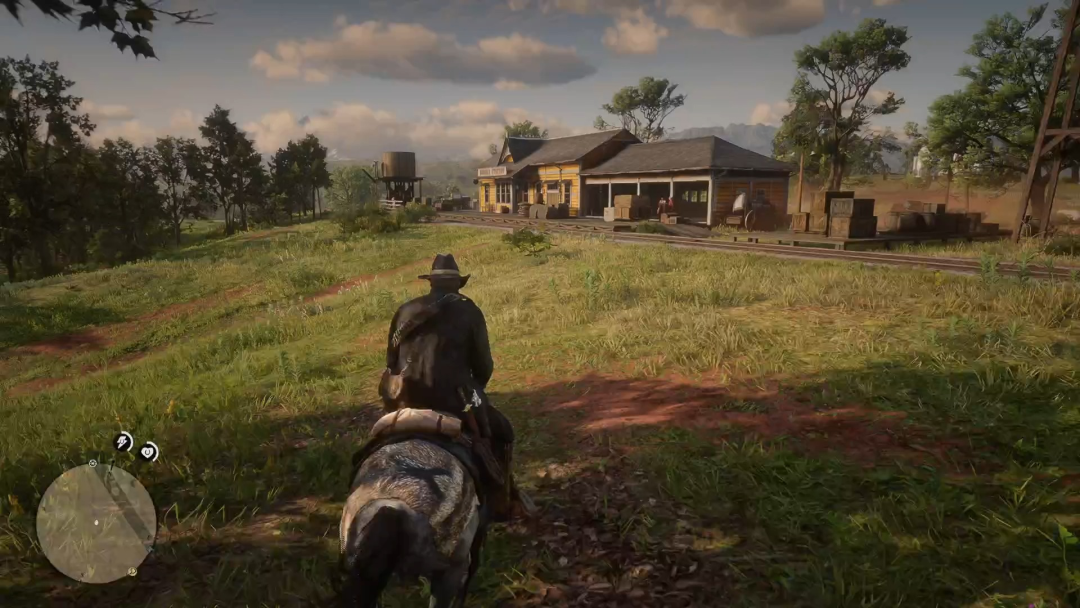 《荒野大镖客2》风格的骑马场景
