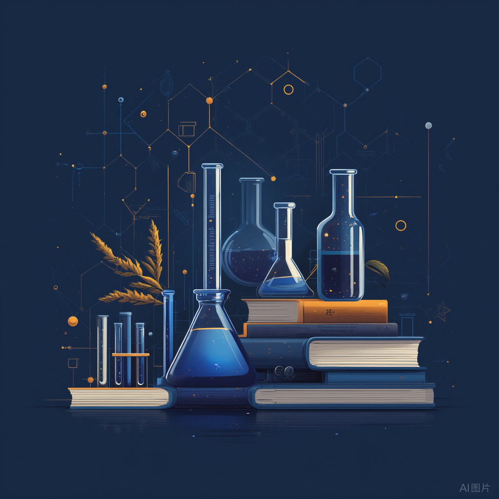 科学与艺术创新路径的科技感插画