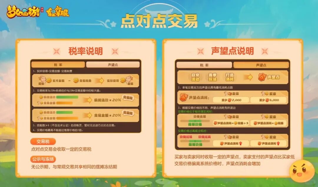 点对点交易功能说明界面