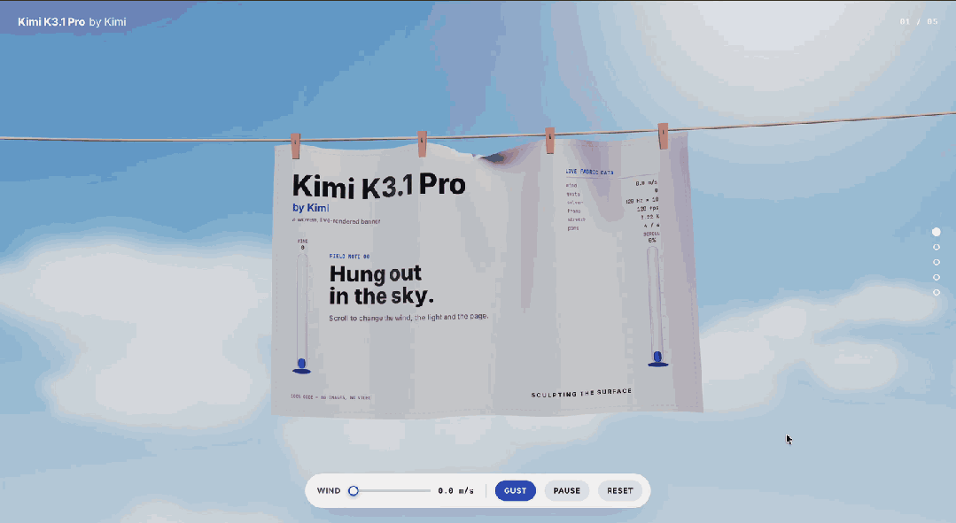 Kimi K3.1 Pro网页交互体验演示