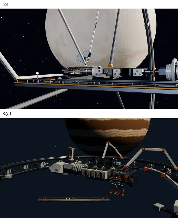 K3 与 K3.1 Blender 木星轨道巨舰对比