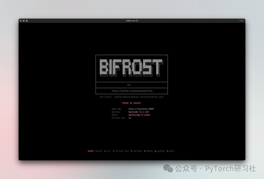 Bifrost CLI 交互式启动界面
