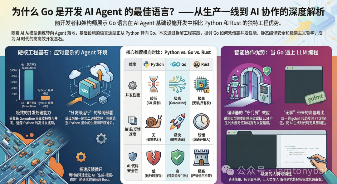Go vs Python vs Rust 在AI Agent开发中的工程优势对比