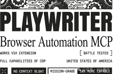 PLAYWRITER浏览器自动化MCP工具宣传图