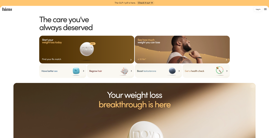 Hims & Hers Health官网