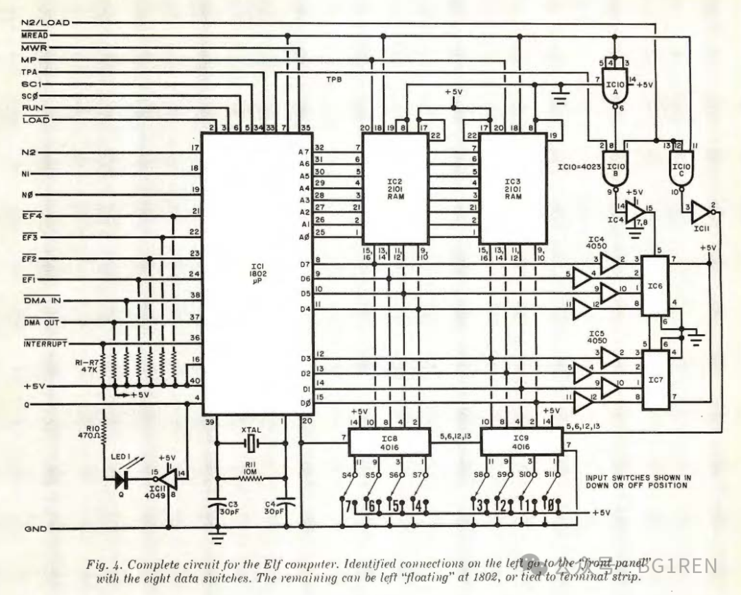 COSMAC ELF计算机完整电路原理图