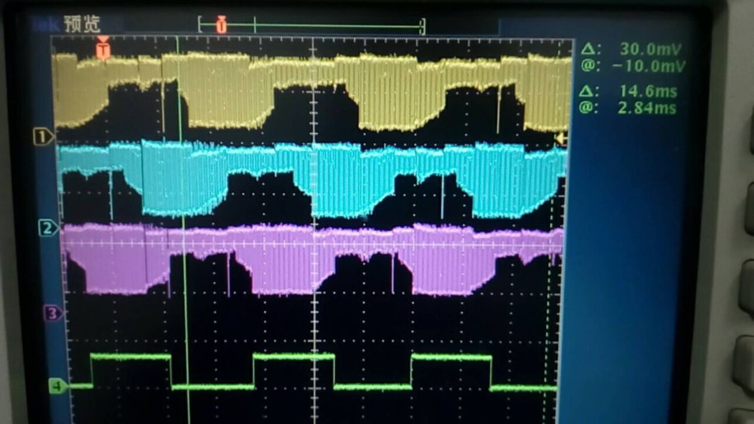 三相驱动波形与W相霍尔电平
