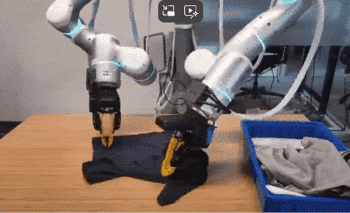 双机械臂协同折叠衣物