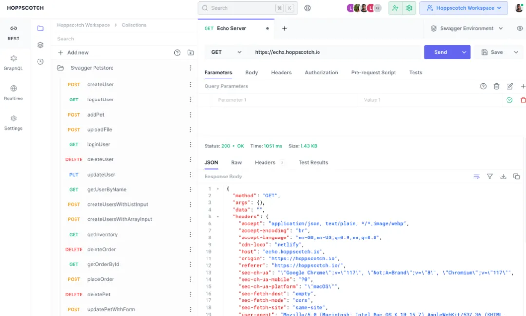 HoppScotch API测试工具界面